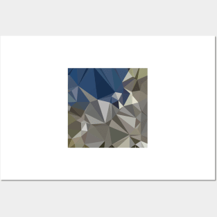 Ash Grey Abstract Low Polygon Background Posters and Art